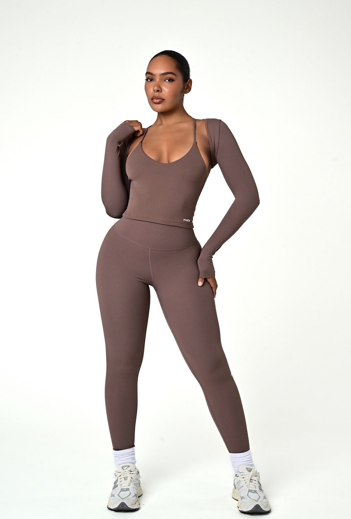 Align Long Sleeve Crop Top - Soft Cocoa