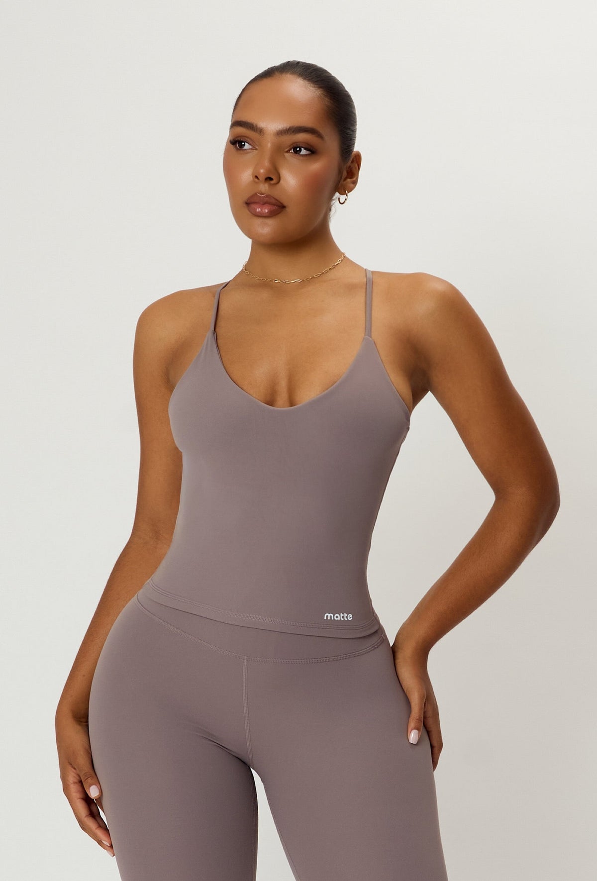 Longform Double Layer Tank - Taupe