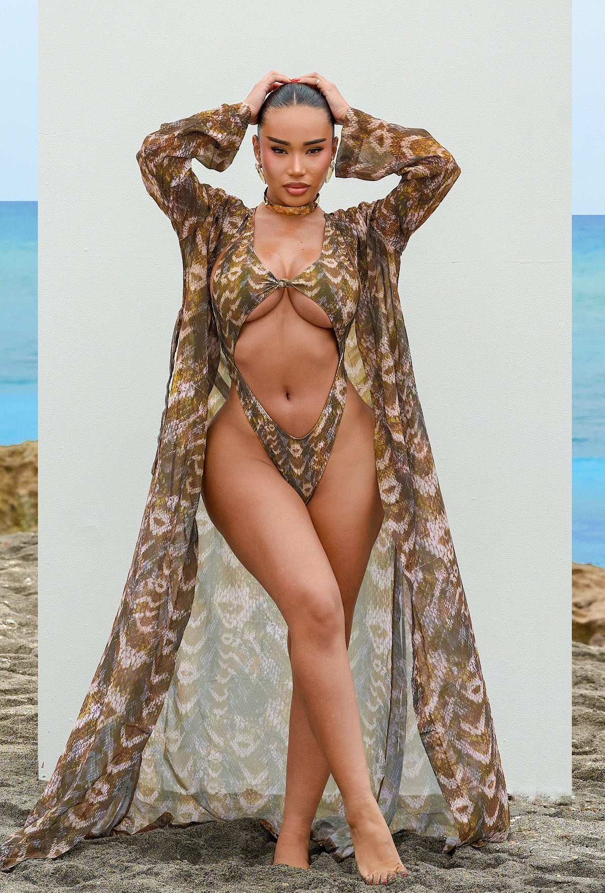 Achilles Sheer Cover Up - Desert Snake
