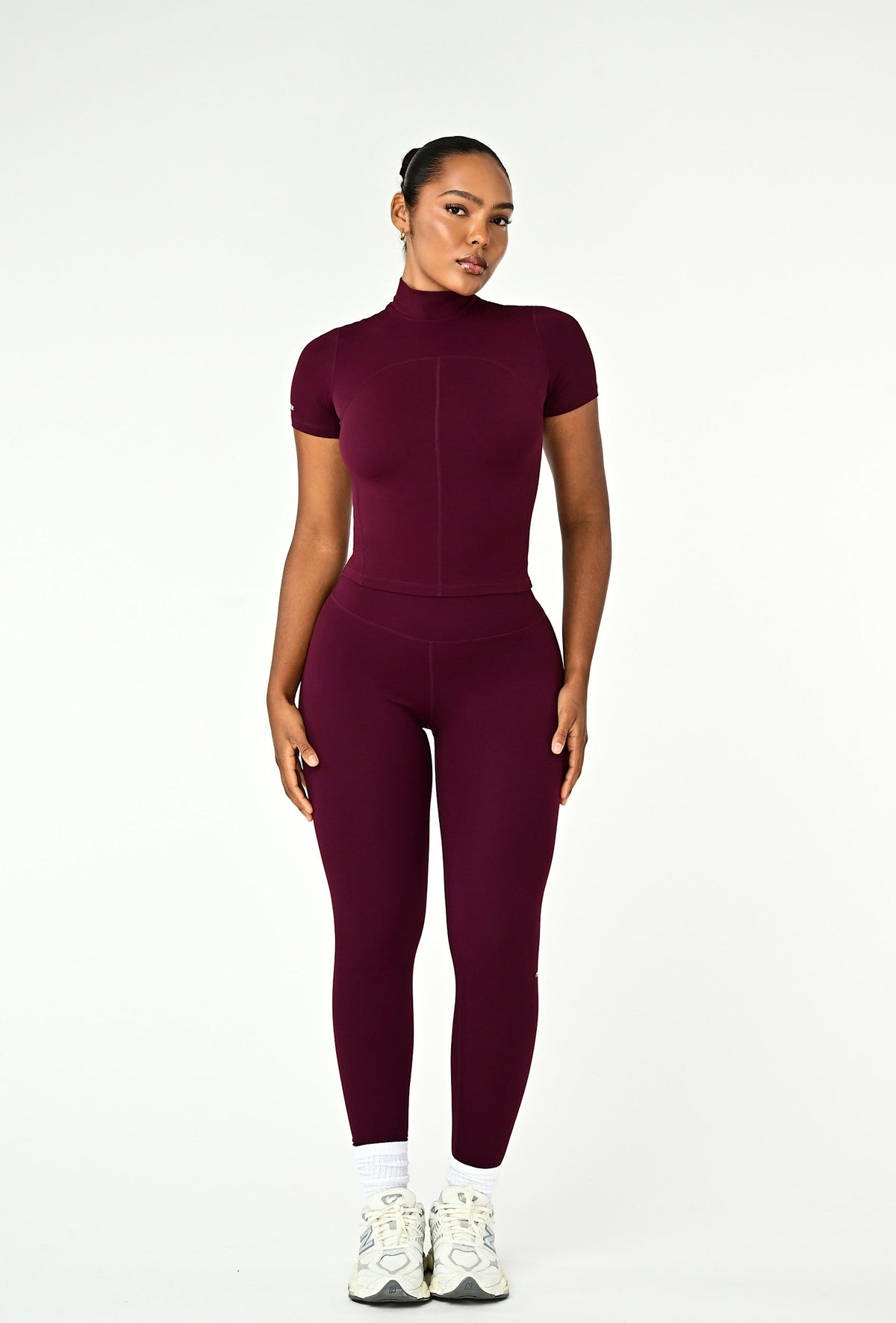 Contour Mock Neck - Burgundy