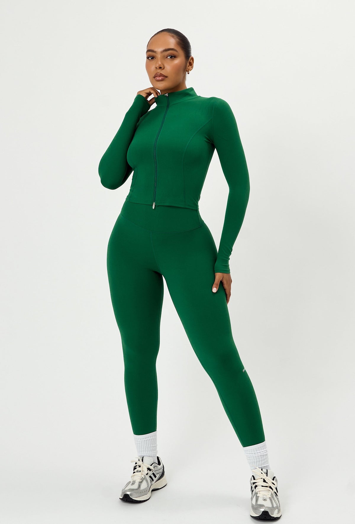 Sculpt Zip Long Sleeve - Fern