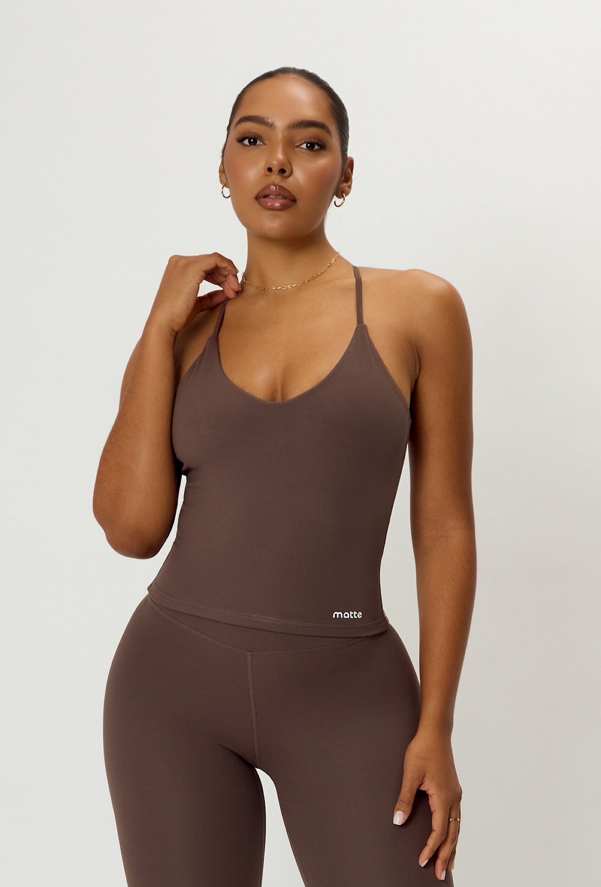 Longform Double Layer Tank - Cocoa