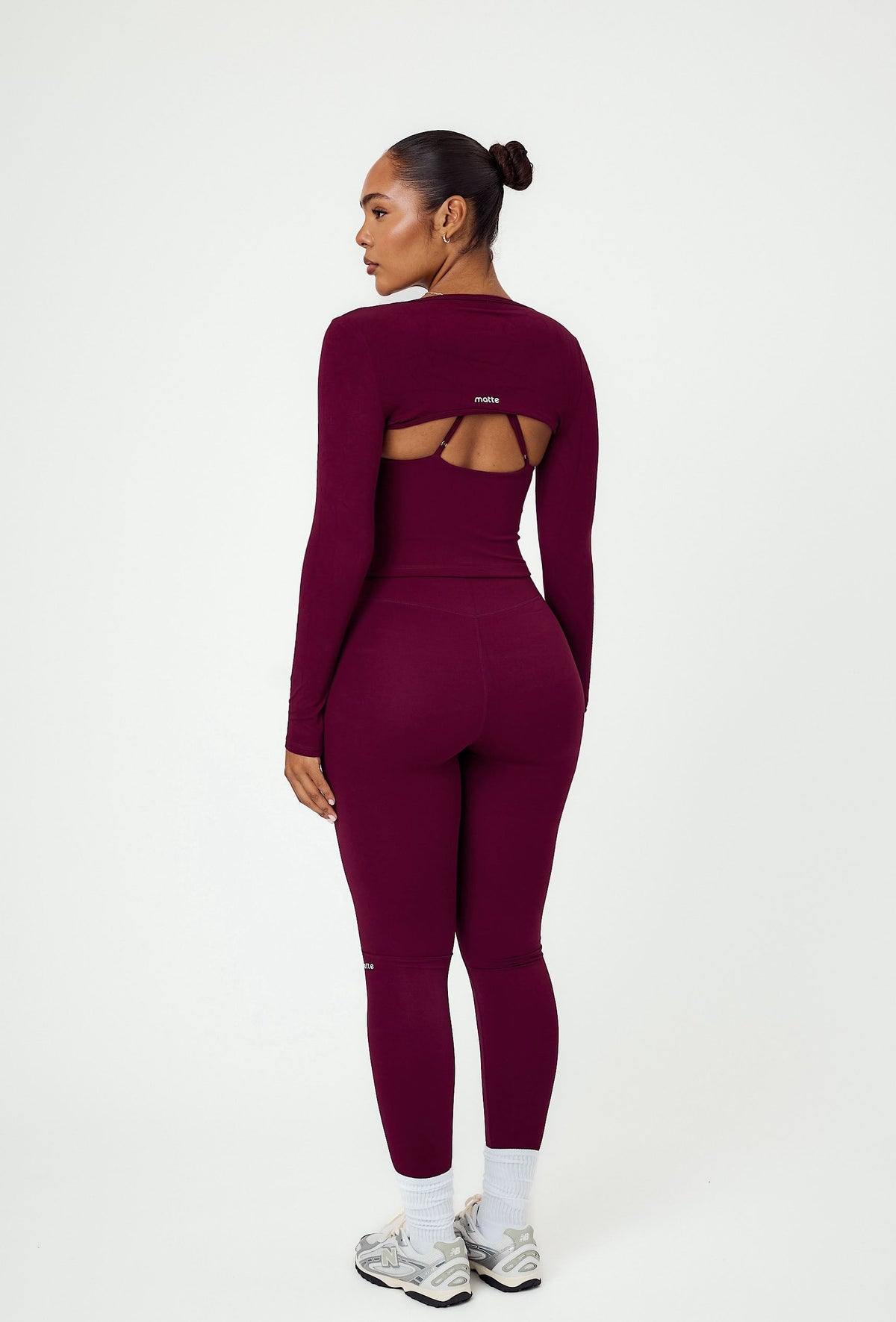 Align Long Sleeve Crop Top - Burgundy