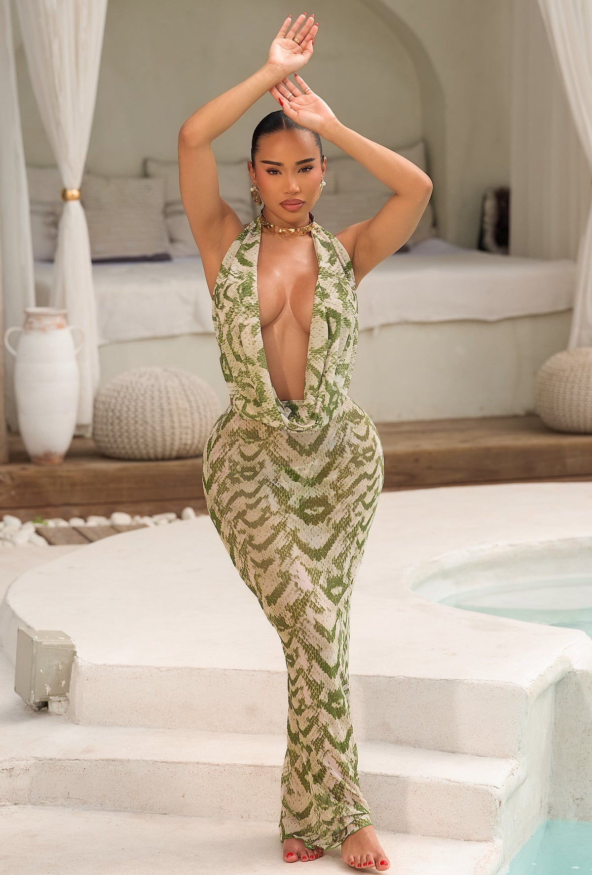 Makari Cover Up Dress - Villa Serpente