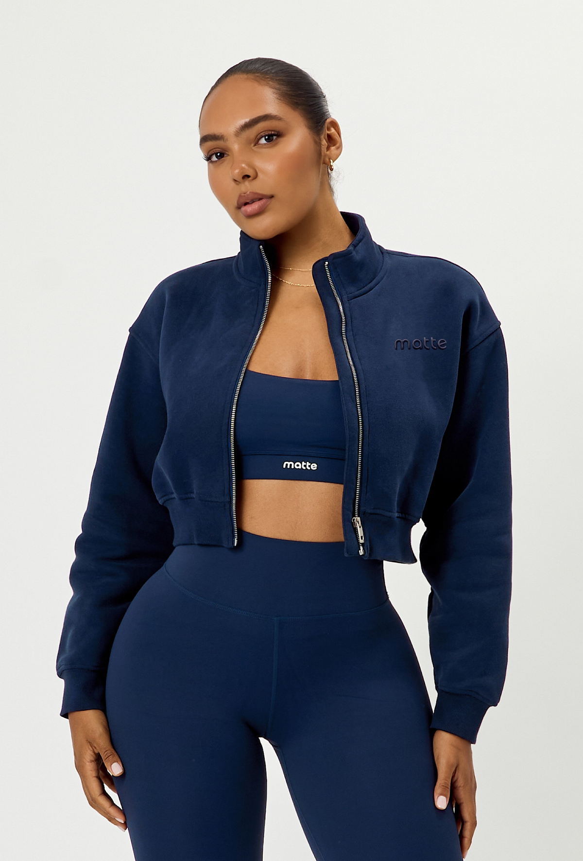 Matte Varsity Jacket - Navy