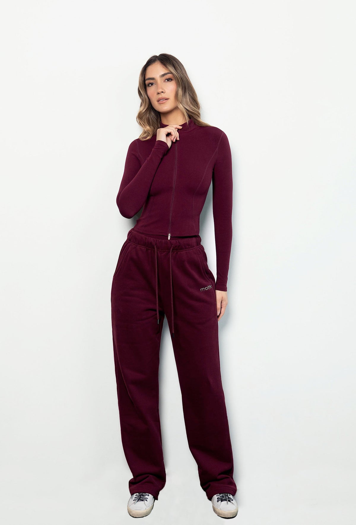 Staple Wide Leg - Burgundy