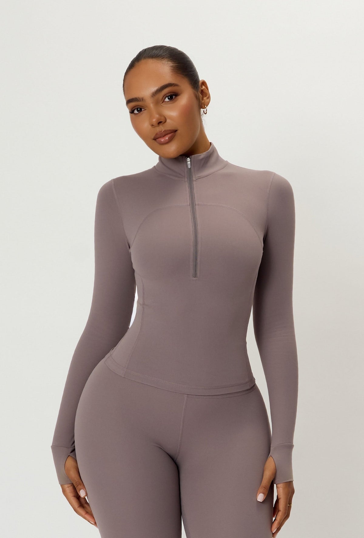 Contour Half Zip - Taupe