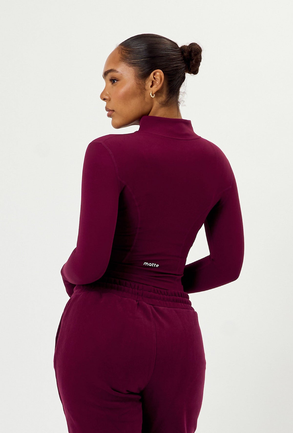 Sculpt Zip Long Sleeve - Burgundy