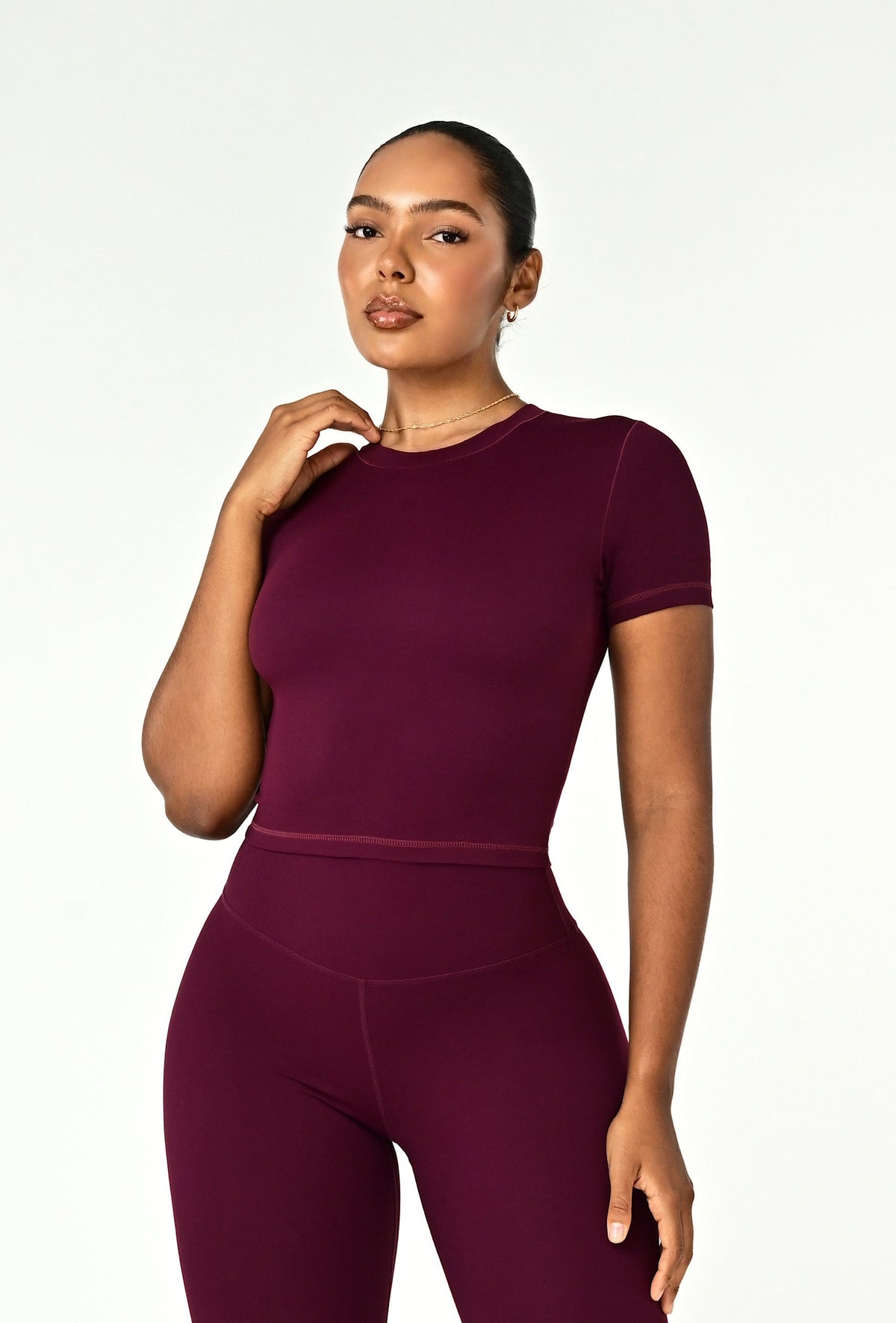 Cloudform Crop - Burgundy