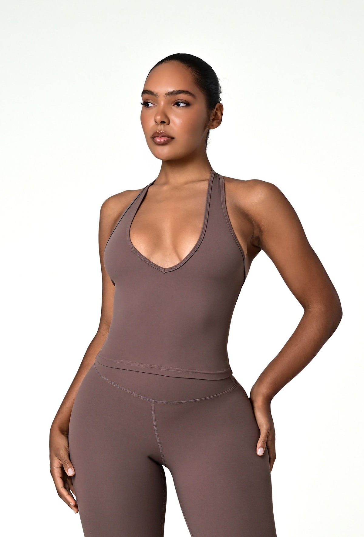 Linea Halter Top - Soft Cocoa