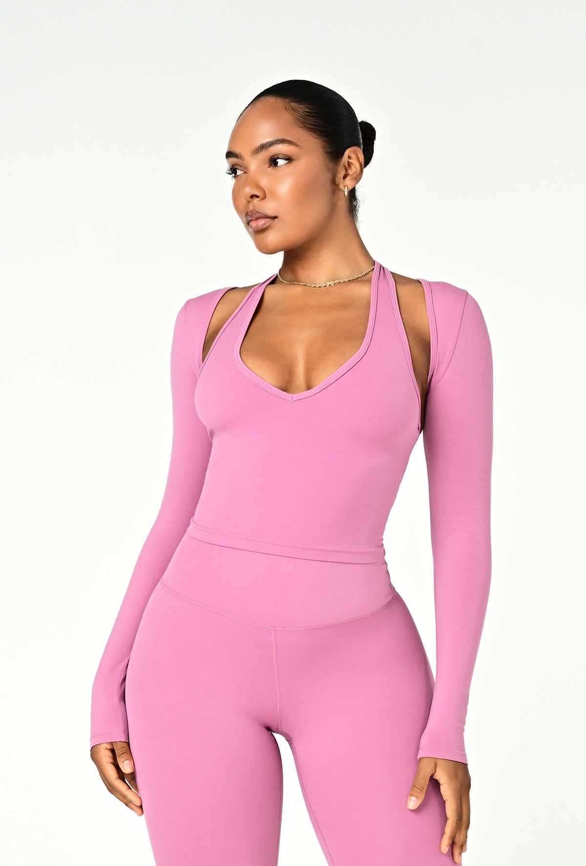 Align Long Sleeve Crop Top - Pink Cloud