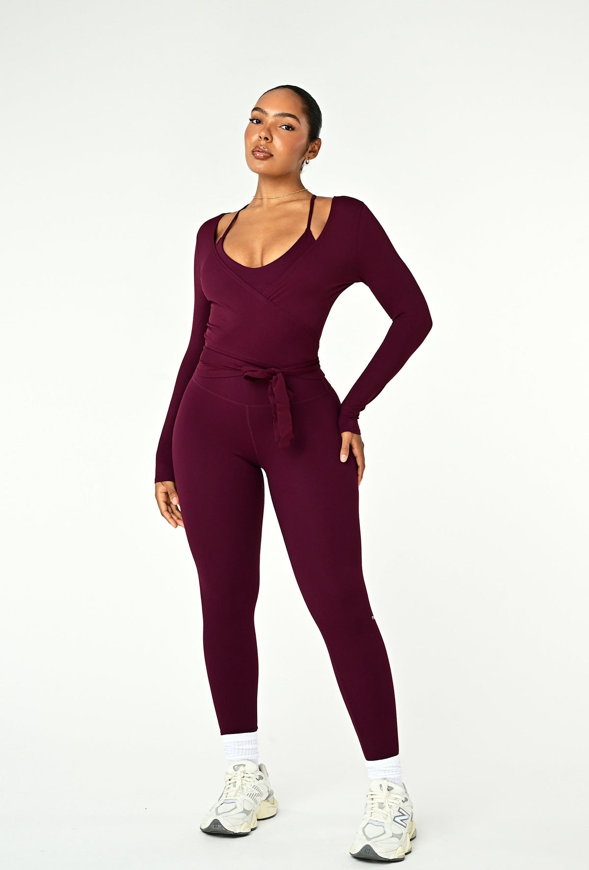 Forma Wrap Top - Burgundy